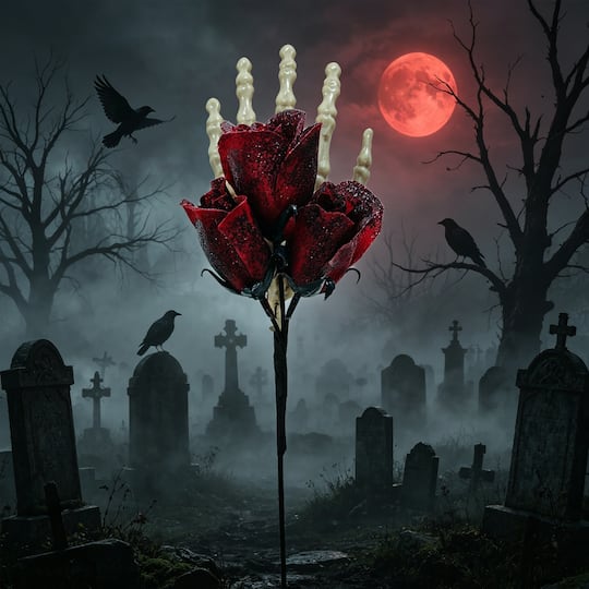 12" Red Rose Skull Hand Pick by Ashland®